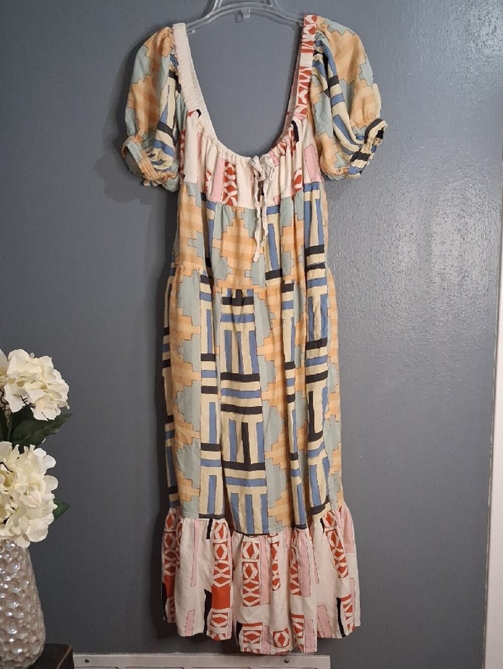 Kimchi Blue Multi-Color Geometric Tiered Maxi Dress - Picture 5 of 11